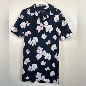 Banana Republic Navy pink floral dress, extra small petite